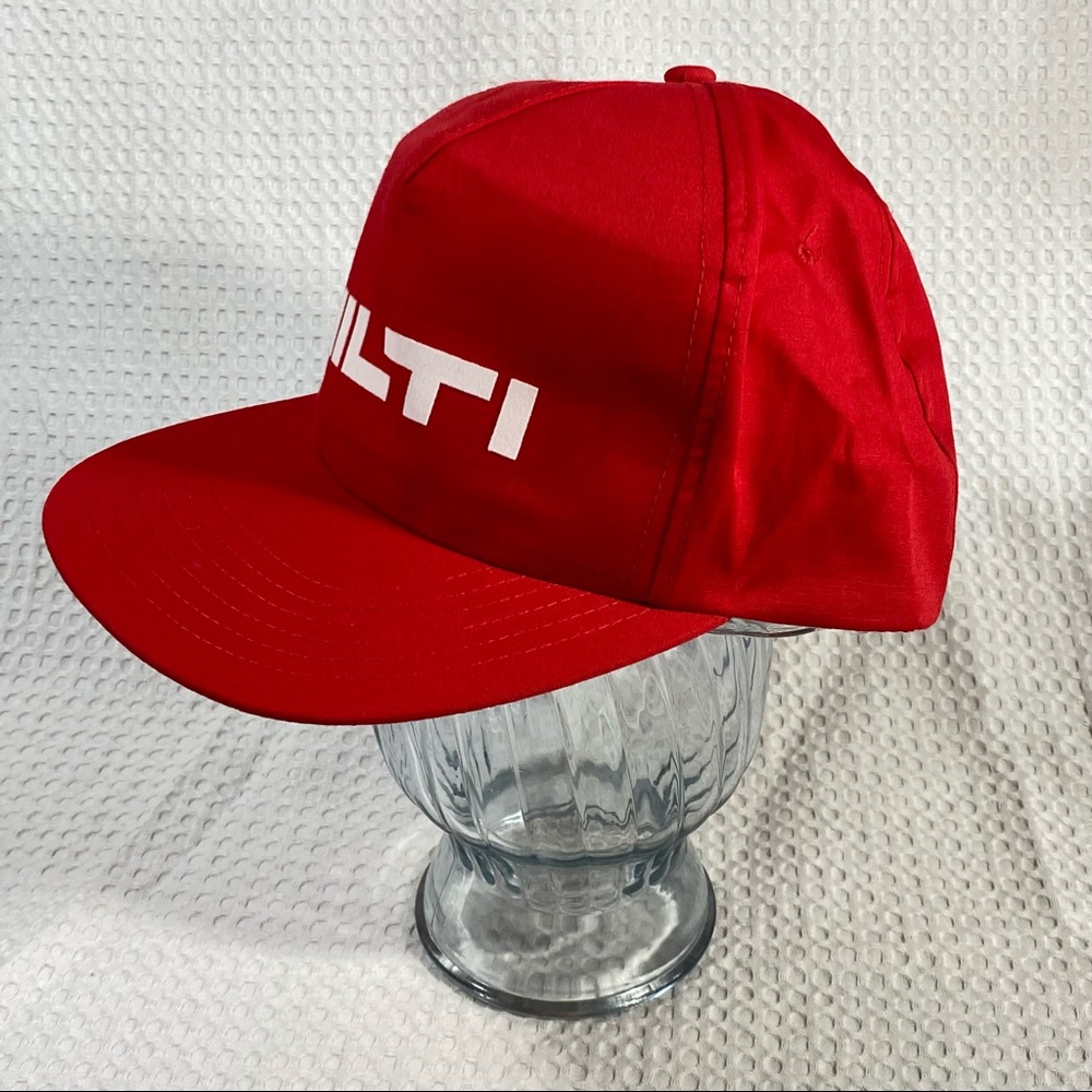 Vintage Hilti Red Hat Trucker Snapback Cap Adjustable; KP Caps; Cotton Polyester - Picture 3 of 11